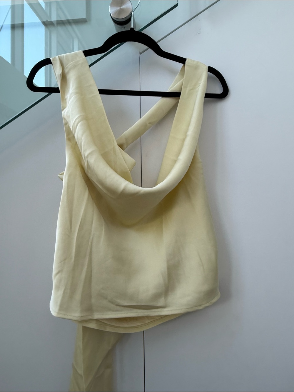 Peppermayo Pale Yellow Draped Backless Camisole